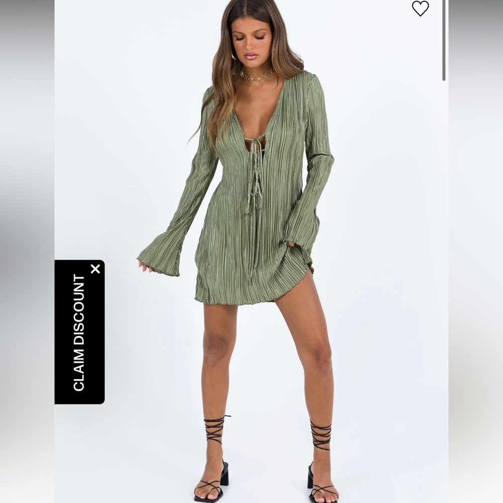 Malop Long Sleeve Mini Dress Sage